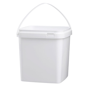 Picture of Emmer 5L vierkant wit met plastic handvat