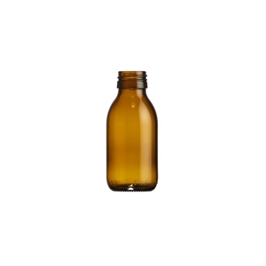 Picture of Syrup bottle glass 100ml ROPP28 amber